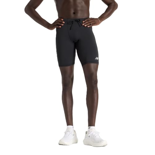 New Balance Mens NB Sleek Pocket Half Tight 9 Black Medium