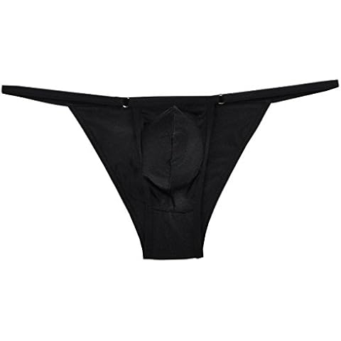 Lemja Men's Iron Bikini Brief Bottom Underwear Sexy Guys Mini Briefs Micro Boxer Bodywear Black XL Cover