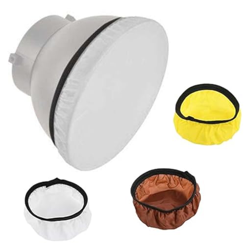BQRKOTM 3 Piezas Reflector Difusor, 18 cm Calcetín Difusor Cubierta de Lámpara Difusora de Fotografía Suave Tela de Cubierta de Difusor para Luz de Anillo Luz de Flash