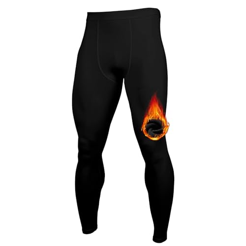 Towintec Caleçon Long pour Homme Chaud Pantalon Thermique Doublé de Polaire Collants Respirante Legging de Base de compressio sous-vêtements D'entraînement...