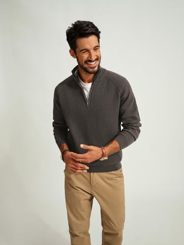 PJ PAUL JONES Mens Quarter Zip Pullover Sweater Turtleneck Raglan Long Sleeve Sweaters3