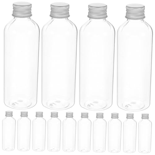 NIYANGLE 20 Piezas Botellas de Plástico Reutilizables para Cosméticos de Botellas de Almacenamiento de Viaje Envases Transparentes con Tapa de Aluminio Fugas Prueba para Lociones y
