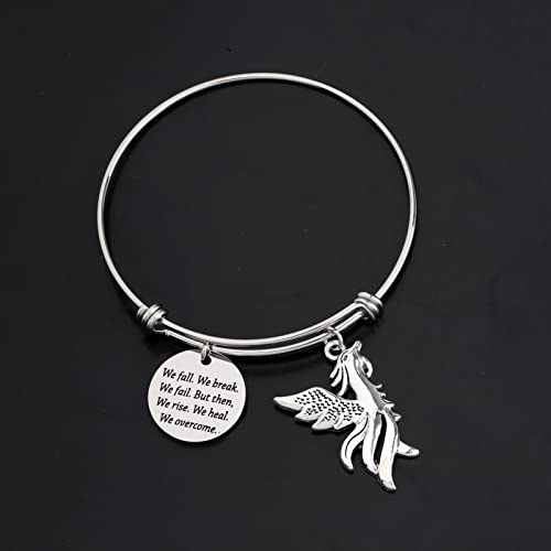 AKTAP Phoenix Bracelet Phoenix Fire Bird Resurrection Jewelry We Fall We Break We Fail But Then We Rise Rebirth Rising Gift for Women (Phoenix Bracelet) - Image 4