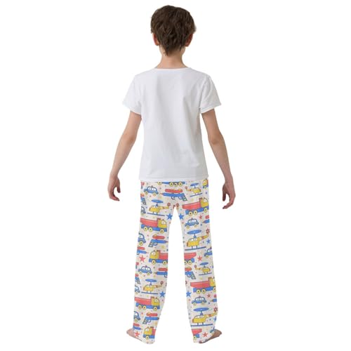 ZZXXB Trailer Airplane Boys Long Pants Soft Trousers Elastic Waist Kids Lounge Bottoms with Pockets S-XL3