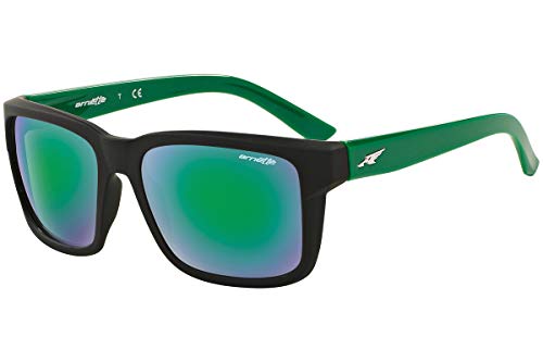 Arnette Swindle 4218 Sunglasses Black Green/Green Mirror