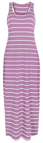 Image of Roselux Women Sleeveless Scoop Neck Striped Maxi Sundresses Loose Racerback Long Dress