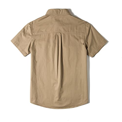 Image of Tronjori Boys Short Sleeve Button Down Casual Woven Shirt Two Pockets