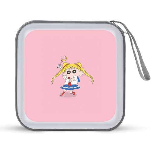 美少女戦士セーラームーン CDケース プラケース DVD収納ケース CD収納ボックス ディスクケース 防水 メディアケース 大容量 40枚収納 小型 持ち運び便利 薄型 ファスナー付 旅行