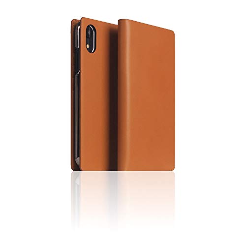Best Seller SLG iPhone Xs Max Leather Wallet Case, D5 Calf Skin Leather Diary Flip Cover Card Slot Holder with Gift Box, Handmade and Designed for Apple iPhone Xs Max (Camel)