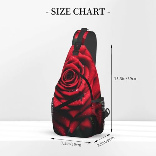 Bolso cruzado tipo sling unisex negro con diseño floral miniatura 2