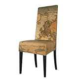 Matériau : les housses de chaise de salle à manger imprimées de carte du monde sont fabriquées en tissu polyester, lisse et confortable, infroissable, conçues avec la bande élastique antidérapante pour sécuriser les housses de chaise de salle à manger plus fixes, un moyen facile de changer votre décoration d'intérieur.
