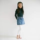 Filloie (フィロワ) リブスパッツ 子供 キッズ (120cm / 10分丈 / 白 無地) スパッツ タイツ レギンス (綿100 / 厚手 防寒) 子供用スパッツ 女の子 子ども