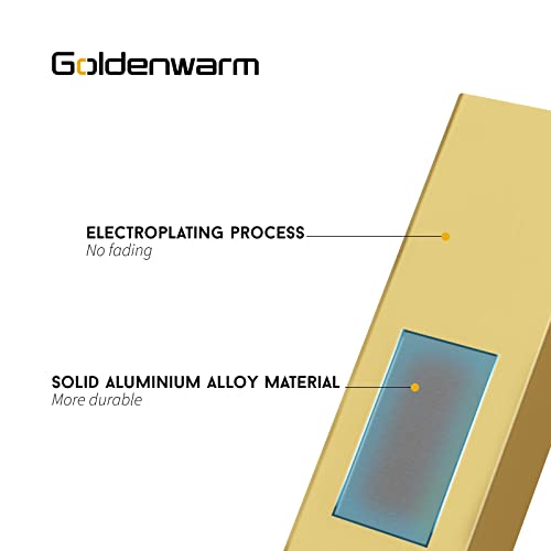 Image of Goldenwarm 5 Pack 3in Finger Edge Pulls for Gold Drawer Pulls | Aluminum Alloy, Gold Cabinet Handles, Edge Pulls for Cabinets, Brushed Brass Handles, For Drawers, Dressers, Screws Included