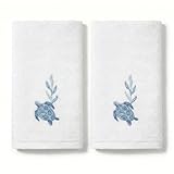 Avanti Linens - Fingertip Towel, Soft & Absorbent Cotton Towel (Caicos Collection), Optic White, 18.00' x 11.00'