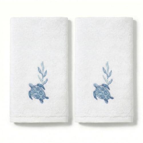 , Soft & Absorbent Cotton Towel (caicos Collection), Optic White, 18.00" X 11.00"