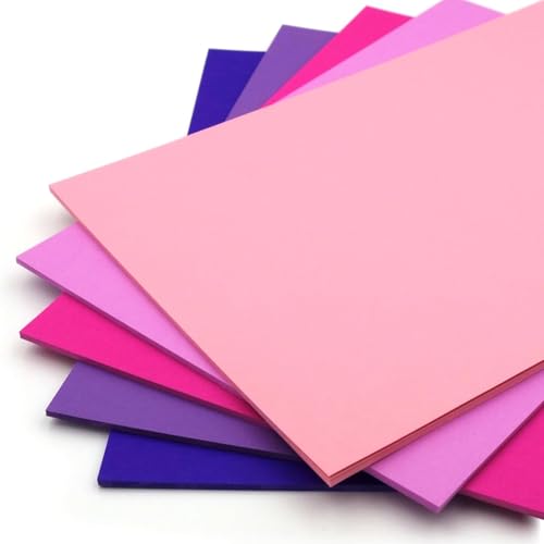 Hawksbill A4 Pink Card 220gsm 60 Sheets 5 Shades of Pink Premium Coloured Cardstock for Arts Crafts Scrapbooking & Cutting Machines