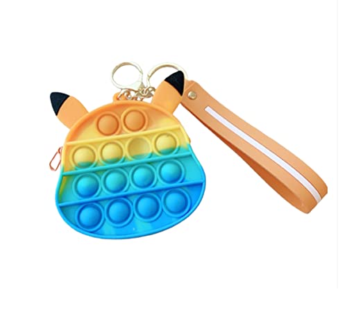 Image of AUGEN Cute Pop It Coin Purse Pouch Keychain For Gifting With Key Ring Anti-Rust (Pack Of 1)