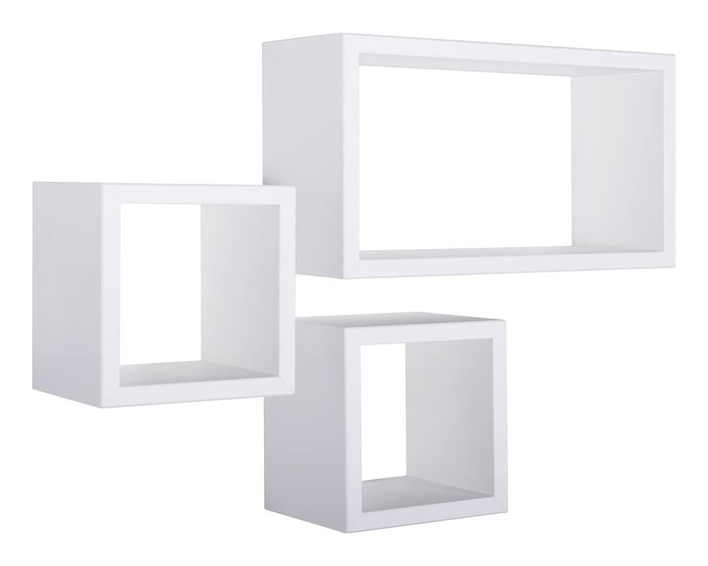 Sanitec tribù Mural Étagère Flottante monté dans la société de Fibre Blanc – Étagères étagère Flottante, monté dans la paroi, Panneau de Fibres, Blanc, Salon, 10 kg
