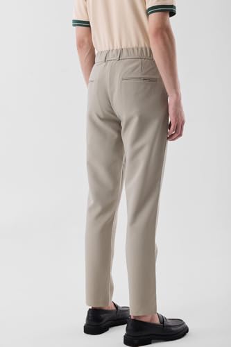 Image of SNITCH Men Formal Trousers | Slim Fit Pleated Front Design | Durable Polyester Blend with Medium Stretch | Perfect for Office & Formal Occasions