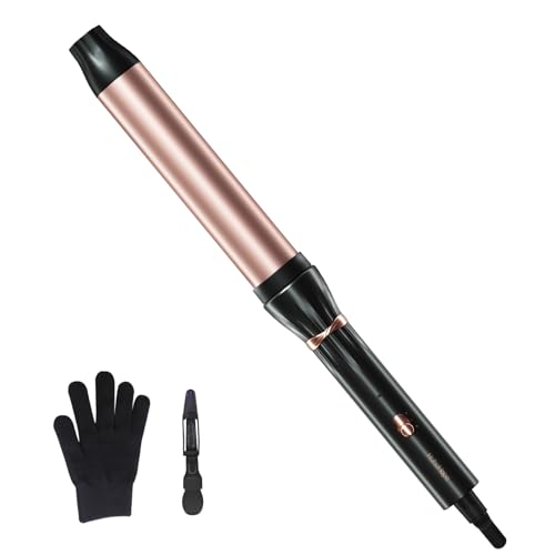 Image of Hahahope 1 1 /4 Inch Curling Wand for Bouncy Beach Waves, Extra Long Ceramic Barrel Curling Iron for Long Hair, Global Voltage with 2 Temperature Settings