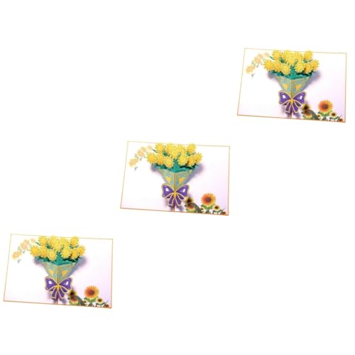 Bouquet de tournesol carte créative 3 pièces à offrir pour une graduation