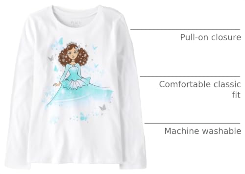 Image of The Children's Place Girls' Unicorns,Sports,Princess Long Sleeve Graphic T-Shirts