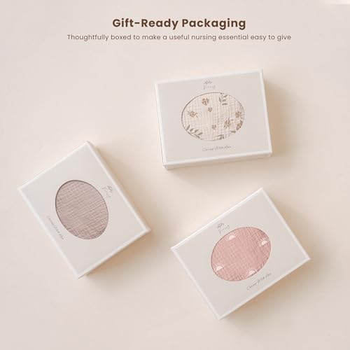 Konssy Muslin Nursing Cover for Baby Breastfeeding, Breathable 100% Cotton Breastfeeding Cover with Rigid Hoop for Mother Nursing Apron, Multi-use Carseat Canopy