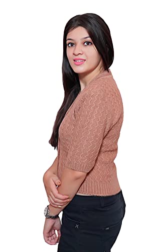 Image of Women's Hosiery Woolen Solid Half Sleeve Sweater Blouse