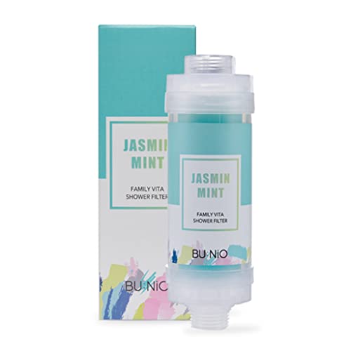 [BU:NIO] Family Vitamin C Shower Filter 5.29Oz - Aroma Scented Shower Head Filter, Hard Water Softener, Chlorine & Rust Remover, Water Purifying, Helps Dry Skin & Hair Loss (Jamin Mint)