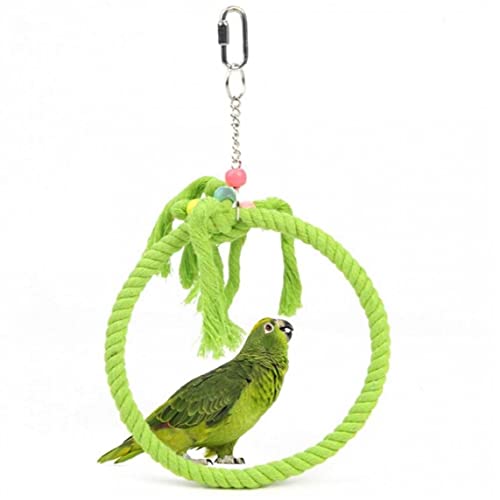 Froiny Huisdier Papegaai Vogels Kooi Speelgoed Katoen Touw Cirkel Ring Stand Kauwbijt Hangende Swing Klimmen Speelgoed… - Afbeelding 3