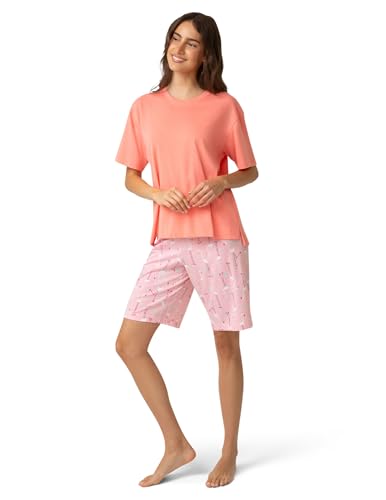 Image of HUE Women's Summer Vacation Pajama Separates, Soft, Whimsical Print Pjs with Tropical Beach Themes, Flip Flops, Cocktails