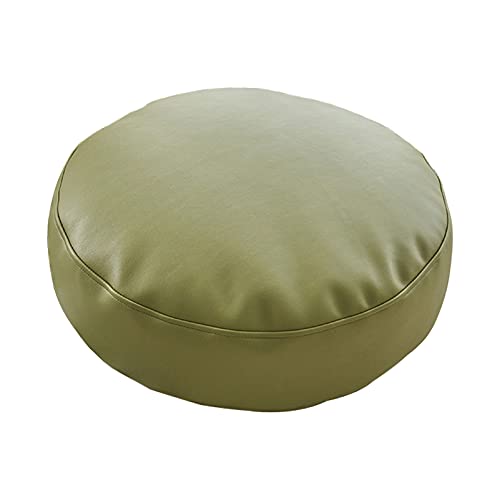Reposapiés redondo de piel sintética suave, taburete tapizado, futón tatami, taburete bajo para el hogar, sala de estar, probador, dormitorio, oficina, #1, diámetro 35 x 15 cm (#1 diámetro 35 x 15 cm)
