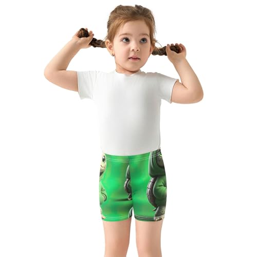 Under Shorts for Dresses Cotton Girls Biker Shorts Toddler 4t Kids Clothes Cute Turtle Cool Green3