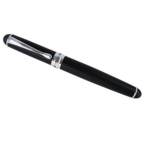 Image of Jinhao Fountain Pen Silver Trim Medium Nib X750 With Gift Case (Frosted Black)