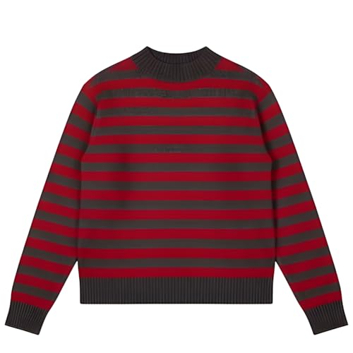 Madore Red and Green Striped Womens Sweater -...
