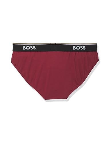BOSS Mens Brief 3P CO/EL Three-Pack of Stretch-Cotton Briefs with Logo waistbands