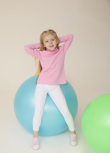 Image of Lilax Girls' Basic Long Sleeve Turtleneck Cotton T-Shirt