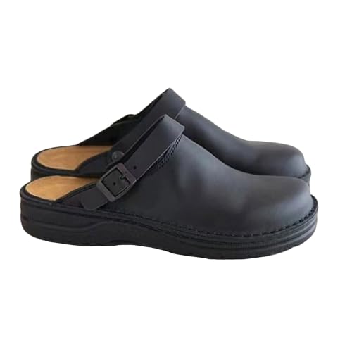 Sandalias para hombre Legou café talla 41 1/3 EU con parte inferior plana 2