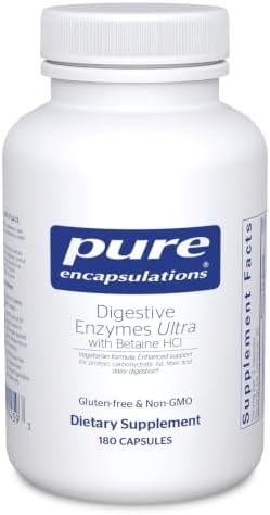 Pure Encapsulations - Digestive Enzymes Ultra with Betaine HCl - Comprehensive Blend of Vegetarian Digestive Enzymes with Betaine HCl - 180 Capsules