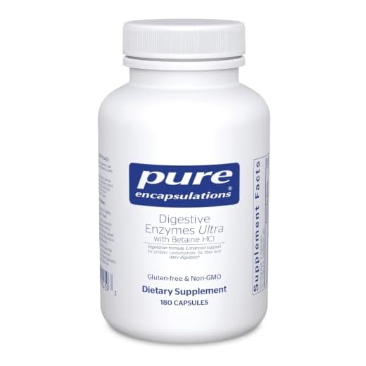 Pure Encapsulations Digestive Enzymes Ultra with Betaine HCl | Vegetarian Digestive Enzymes to Support Protein, Carbohydrate, Fiber, and Dairy Digestion* | 180 Capsules