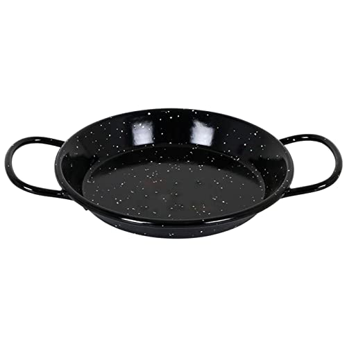 AC - Paellera Valenciana esmaltada - Fabricado en España - Apta para Gas, vitrocerámica, Cocina eléctrica y lavavajillas (Negro, Ø 20 cm)