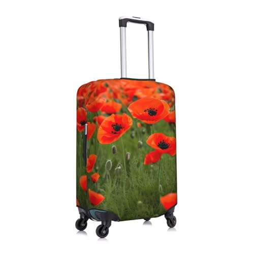 Poppy Flowers Petals Print Luggage Suitcase Cover Protector Luggage Washable Covers With Concealed Zipper3