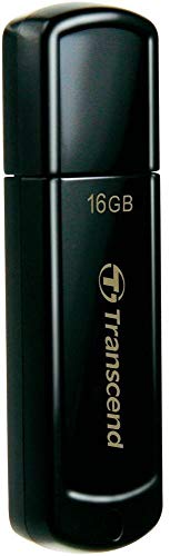 Image of Transcend JetFlash 350 16GB USB 2.0 Flash Drive, 5-year Limited Warranty, Black (TS16GJF350)