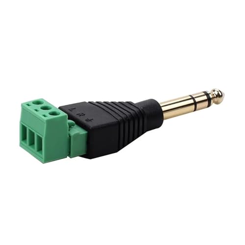 Conector estéreo de 6.35 mm chapado en oro con terminal sin soldadura para audio fluido 8