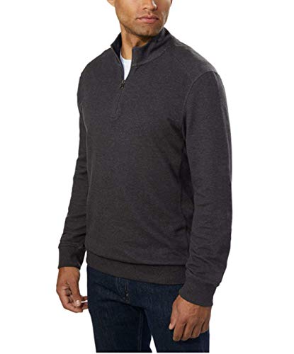 English Laundry Men's Long Sleeve Zip Up Sweater (M, Charcoal)2