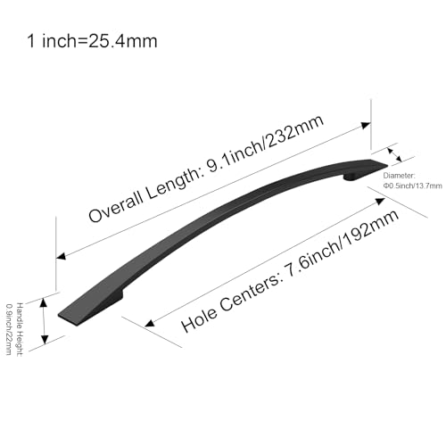 FURNIWARE Pack of 10 Handles, 192 mm Hole Spacing, Furniture Handles, Cabinet Handles, Kitchen Handles - Image 4