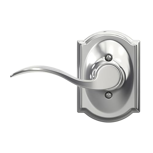 Image of Schlage Accent Lever with Camelot Trim Non-Turning Lock in Bright Chrome - Left Handed - F170 ACC 625 CAM LH