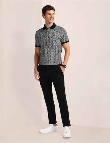 Image of U.S. Polo ASSN. Printed Slim Fit Polo T Shirts for Men - 100% Cotton, Half Sleeves Mens Tshirt