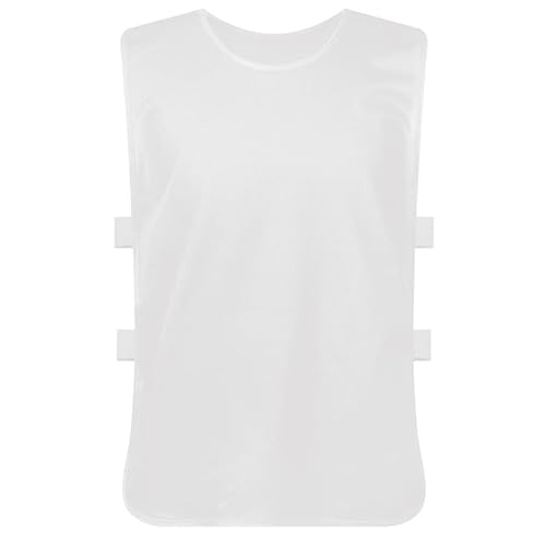 TopTie Scrimmage Training Vests Soccer Bibs Sports Pinnies for Adult/Young-White-Adult