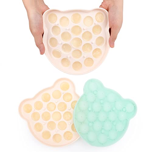 Image of Frozen Breastmilk Cube Mold,100% Food Grade Silicone Ice Cube Tray with Lid,BPA Free Safe for Baby Toddler Kid, Extra Fixture Points Lid and Easy Release Tab Green - Dilovely